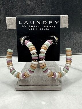 🚨3 for $15🚨 Laundry By Shelli Segal Pastel Beaded Hoop Earrings